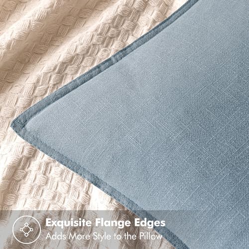 MIULEE Decorative Linen Lumbar Pillow Cover 12x20 Inch Blue Grey - Image 5