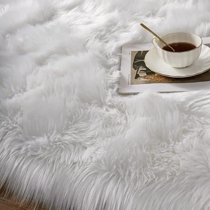 ORINOVA White Shag Rugs for Living Room 9x12 Area Rugs for Bedroom Large - Image 3