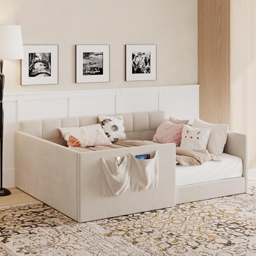 Merax Full Daybed Velvet Upholstered Sofa Bed - Image 5