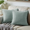 Fancy Homi 24x24 Pillow Covers, Super Soft Corduroy Square Solid Cushion Cover by Fancy+Homi