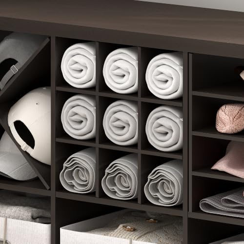 Furinno Cubicle 9-Compartment Cube Shelf Insert, Dark Oak by Furinno-FitsYourSpaceFitsYourBudget
