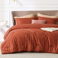 Bedsure Orange Queen Comforter Set, Soft Cationic Dyed Bedding Set 3 Pcs by BEDSURE