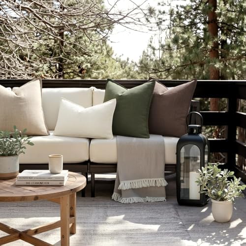 MIULEE Thick Textured Decorative Throw Pillow Covers 18x18 Inch Dark Brown - Image 6