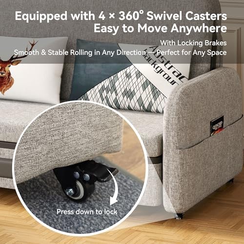 61.1" W Convertible Pull-Out Sofa Bed Couch - Image 5
