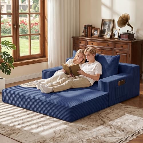 Boneless Loveseat Couch Folding Sofa Bed, Foldable Floor Futon Sleeper Couch Bed - Image 2