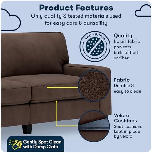 Serta Palisades 78" Track Arm Sofa, Easy Care Polyester, Soft Pillow Back - Image 3