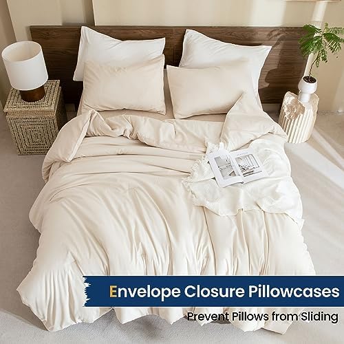Paxrac Beige Comforter Set Twin/Twin XL Size, Cream 2 Pieces Extra Long - Image 5