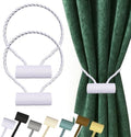 Hion Magnetic Curtain Tiebacks White 2pcs, Curtain Holdbacks Hooks Holders by Hion