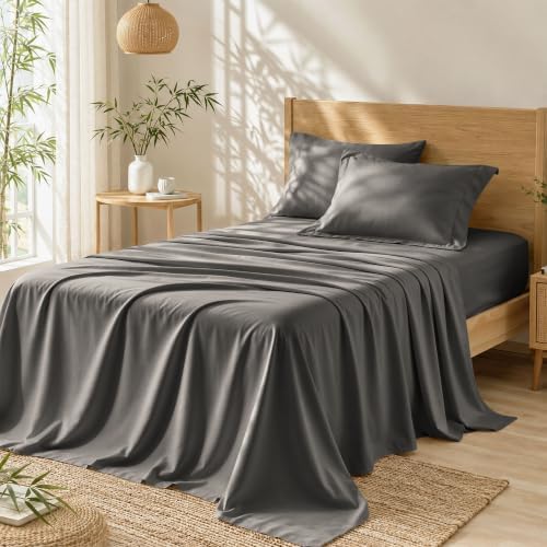 4 Piece Twin Sheets Set, Rayon Derived from Bamboo by akkialla