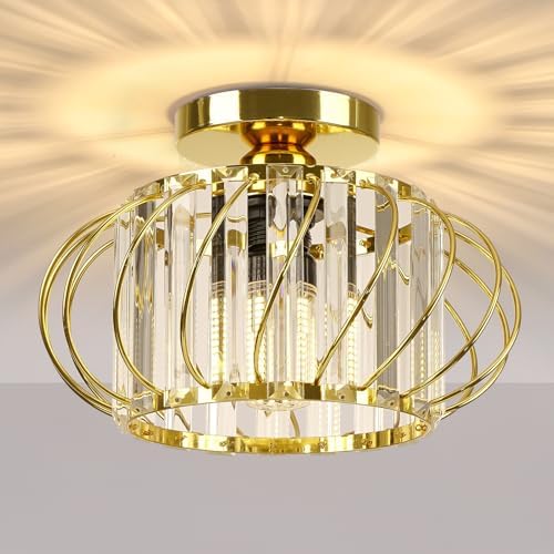 Gold Crystal Ceiling Light Fixture by FRIDEKOHOME