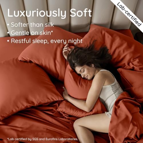 Bambaw 100% Viscose Derived from Bamboo Sheets King Size Set – 4pcs Super Soft - Image 4