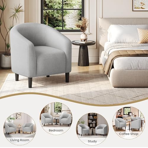 Yaheetech Compact Corduroy Accent Chairs Set of 2 - Image 5