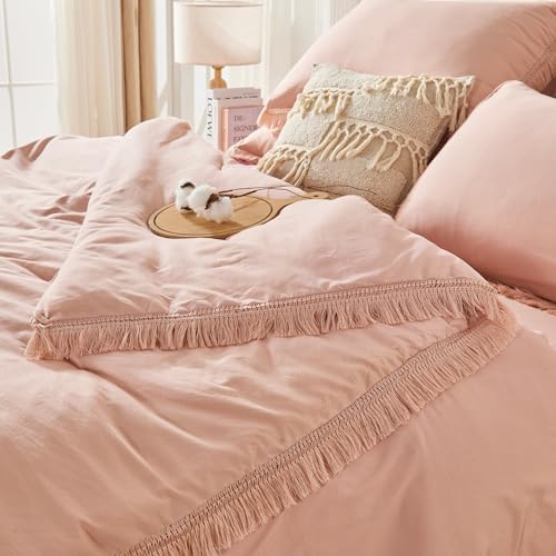 Andency California King Comforter Set, 7 Pieces Pink Bedding - Image 3