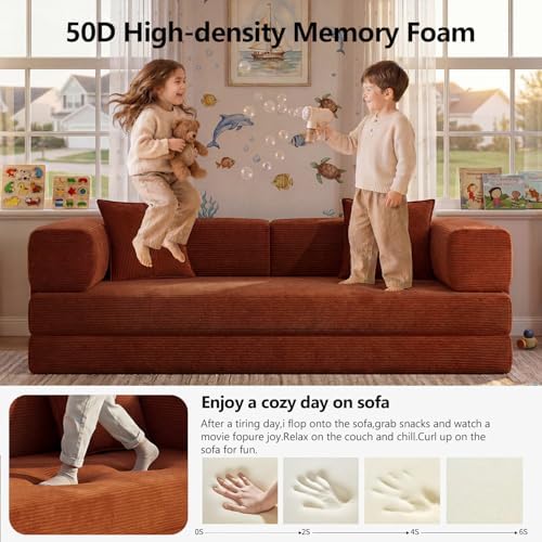 79" Convertible Futon Sofa Bed, Boneless Couch - Image 5