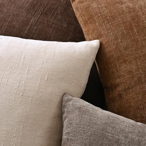 Set of 4 Soft Textured Throw Pillow Covers 18x18 Inch Cozy Decorative Farmhouse - Image 6