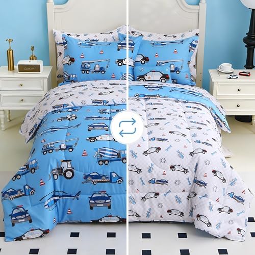 Kids Twin Comforter Sets for Boys 6 Pieces Blue Bedding Set for Teens - Image 3