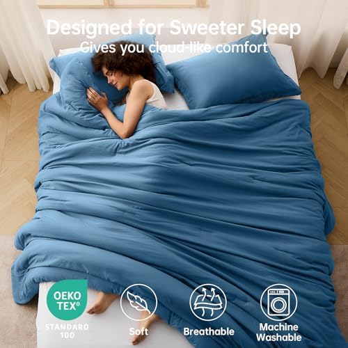 MUXHOMO King Comforter Set, 3-Piece All-Season Bedding - Image 2