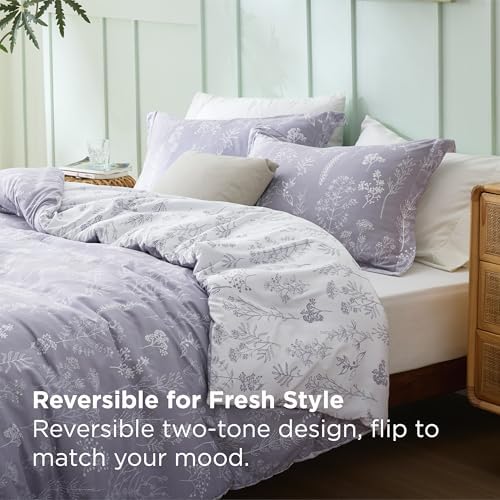 Bedsure Lavender Bedding Set, Floral Reversible - Image 2