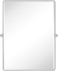TEHOME 30x40'' Chrome Pivot Mirror Bathroom Tilt Vanity Mirror Large 40x30'' Polished Nickel Metal Framed Rectangle Tilting Beveled Vanity Mirrors for Wall, Vertical
