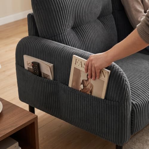 47" Corduroy Loveseat Sofa, 2 Seat Small Couch - Image 6