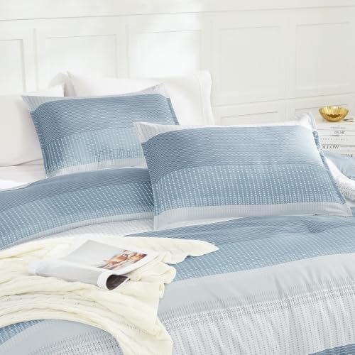 Litanika Grey Blue California King Comforter Set - Image 6