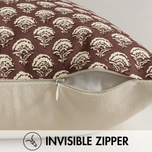 MIULEE Christmas Floral Print Decorative Pillow Covers 18x18, Withered Rose - Image 5