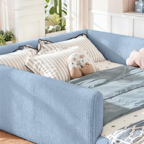 Full Size Corduroy Upholstered Floor Bed - Image 6