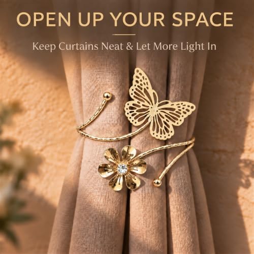 Butterfly Curtain Tiebacks, 4 Pack, No Drilling - Image 3