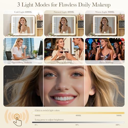 Memobarco Fluted Makeup Vanity Desk - Image 4