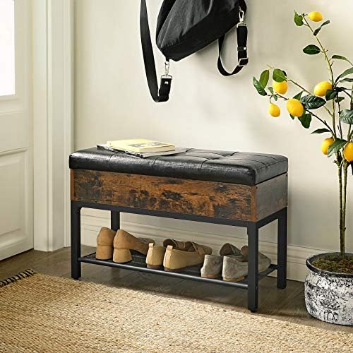 VASAGLE Shoe Bench, Padded Storage Bench - Image 2
