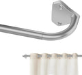 GXOACKJ Silver Curtain Rods for Windows 28 to 48 inch, 5/8 inch Adjustable Wrap by GXOACKJ