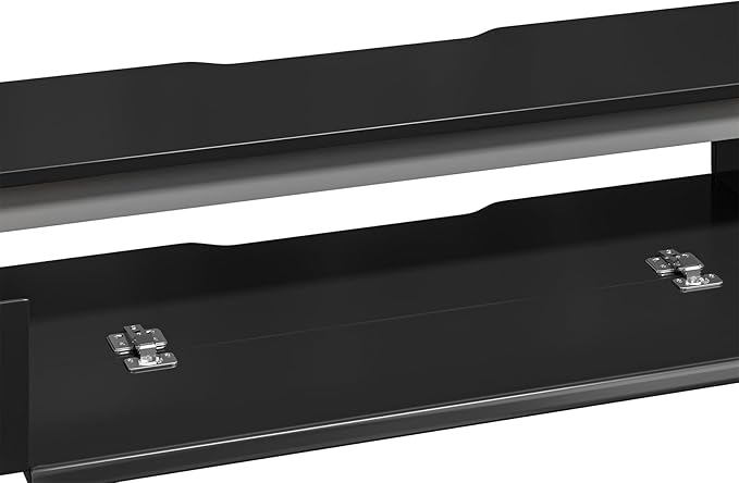 Fully-Assembled Floating TV Stand with Drawers, 47IN High Gloss Wall Mounted Entertainment Center, Modern Media Console with Storage, Under TV Shelf for Bedroom Living Room Black