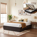 Queen Wood Platform Bed with Lift Up Storage, No Headboard by QNZK