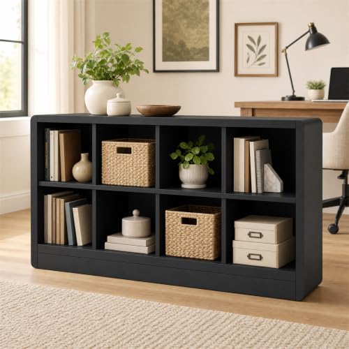Low Cube Bookcase, 8-Cube Storage Organizer Shelf - Image 2