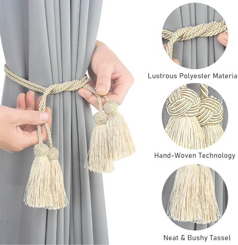 Elegant Tassel Curtain Tiebacks Rope Curtain Tie Backs - Image 3