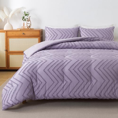 Andency Purple Comforter Set Queen Size, 3 Pieces Boho Bed Set - Image 4