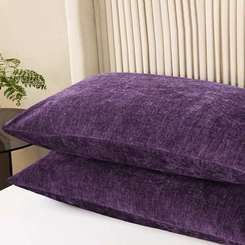 CaliTime Decorative Standard Throw Pillow Covers 26 X 20 Inches Plum Purple - Image 3