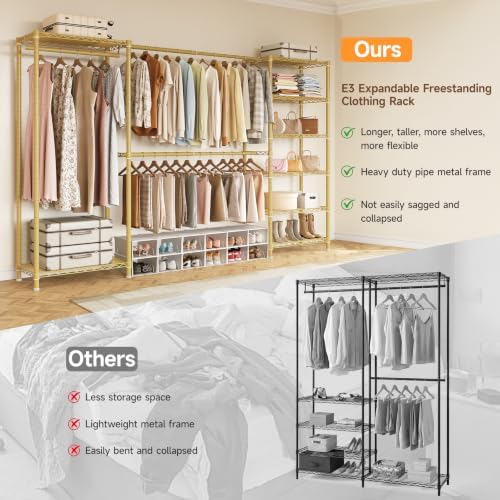 ONBRILL E3 Expandable Freestanding Closet Organizer System, Portable Closet - Image 7