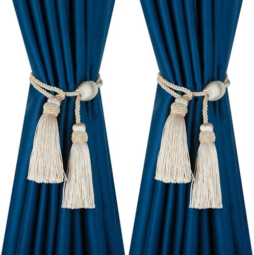 2 Pack Curtain Tiebacks with Tassel, Decorative Curtain Holdback by HedongHexi