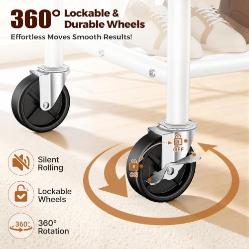 Clothes Rack Heavy Duty, 550 LBS Rolling Clothing Rack - Image 4