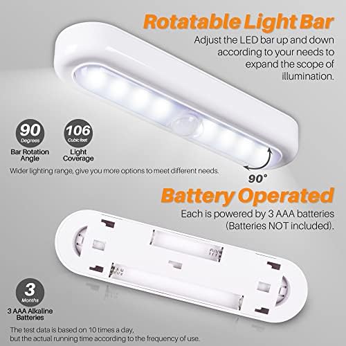 STAR-SPANGLED 7” Motion Sensor Lights Indoor AAA Battery, 3 Pack Cool White - Image 5