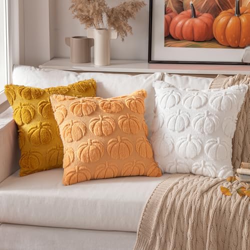 MIULEE Fall Pillow Covers Pumpkin Fall Decor 18x18 Pumpkin - Image 3