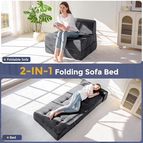 MAXYOYO Folding Sofa Bed, 8-Inch Fold-Out Chair Bed - Image 3