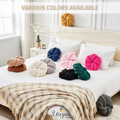 Knot Pillows, 14 Inch Decorative Throw Pillows Round Pillows Cushion, Soft - Image 6