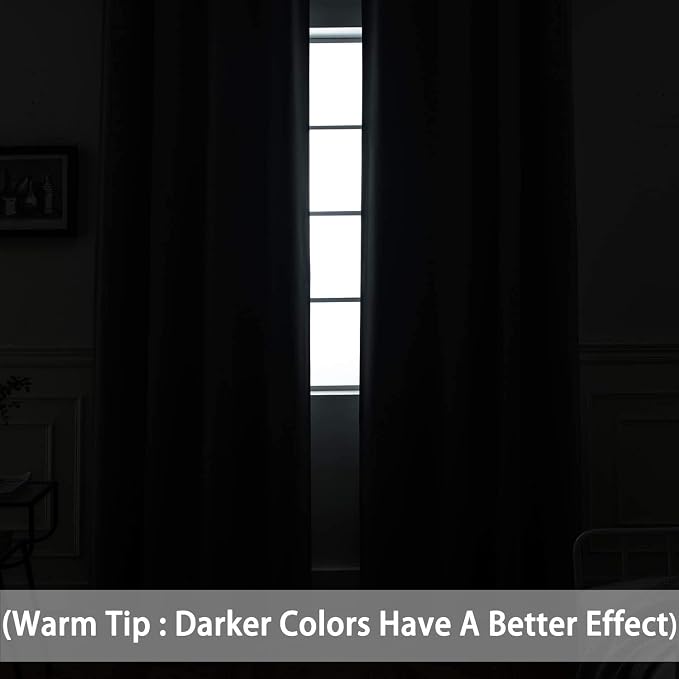 Yakamok Blackout Curtains for Bedroom, Thermal Insulated Blackout Window - Image 3