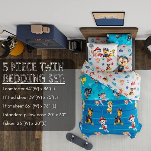 Paw Patrol Kids Bedding Super Soft Comforter and Sheet Set - Image 3