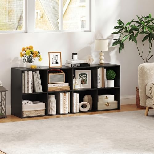 GIANTEX 8-Cube Bookcase, 3-Tier Cubby Bookshelf, Horizontal Vertical Display - Image 2