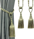 2Pack Curtain Tiebacks Handmade Elegant Tassel Drape Holdbacks-Mix Green by fenghuangwu