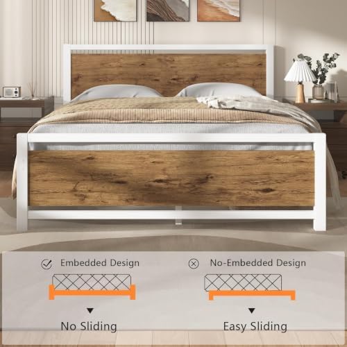 IMMERSTABLE Queen Metal Bed Frame with Industrial Headboard - Image 6