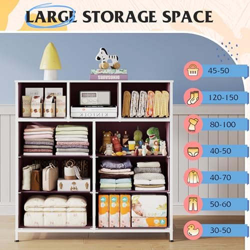 WLIVE 9 Drawer Dresser for Bedroom, Tall Chest of Drawers - Image 5